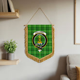 Galloway District Tartan Crest Wall Hanging Banner - Wood Pole